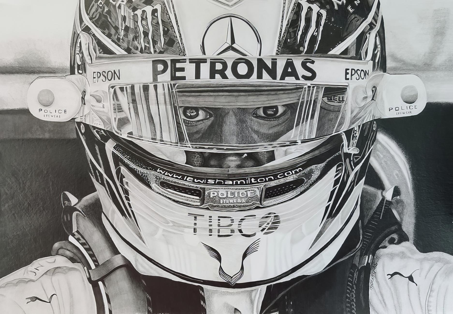 Lewis Hamilton, pencils, A3, 2020