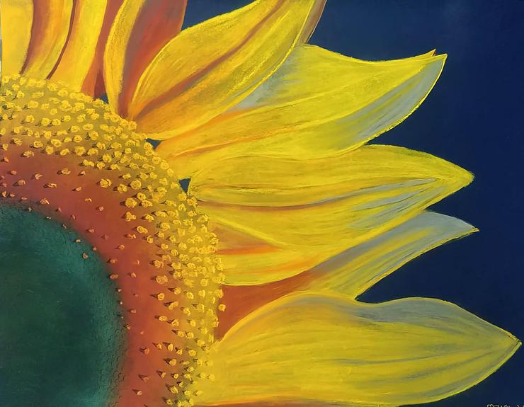 Flower, dry pastels, A3, 2019